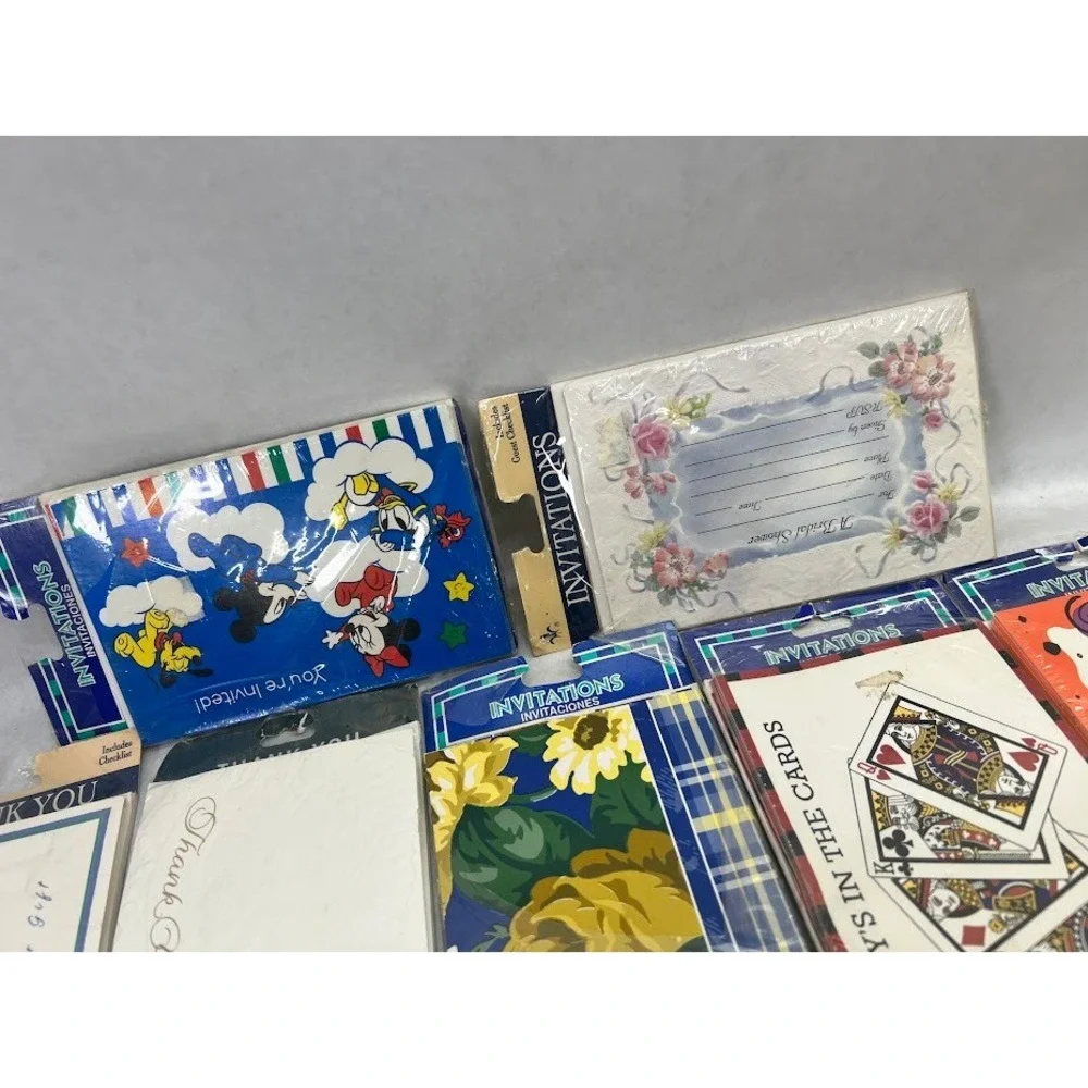 Vintage Greeting Card Lot Invitations Thank You Baby Bridal Shower  11pk